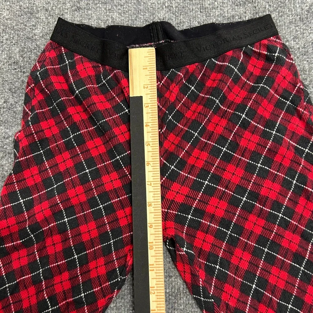 Victoria's Secret Pajama Leggings Womens Size S Red Black Argyle Plaid Lounge